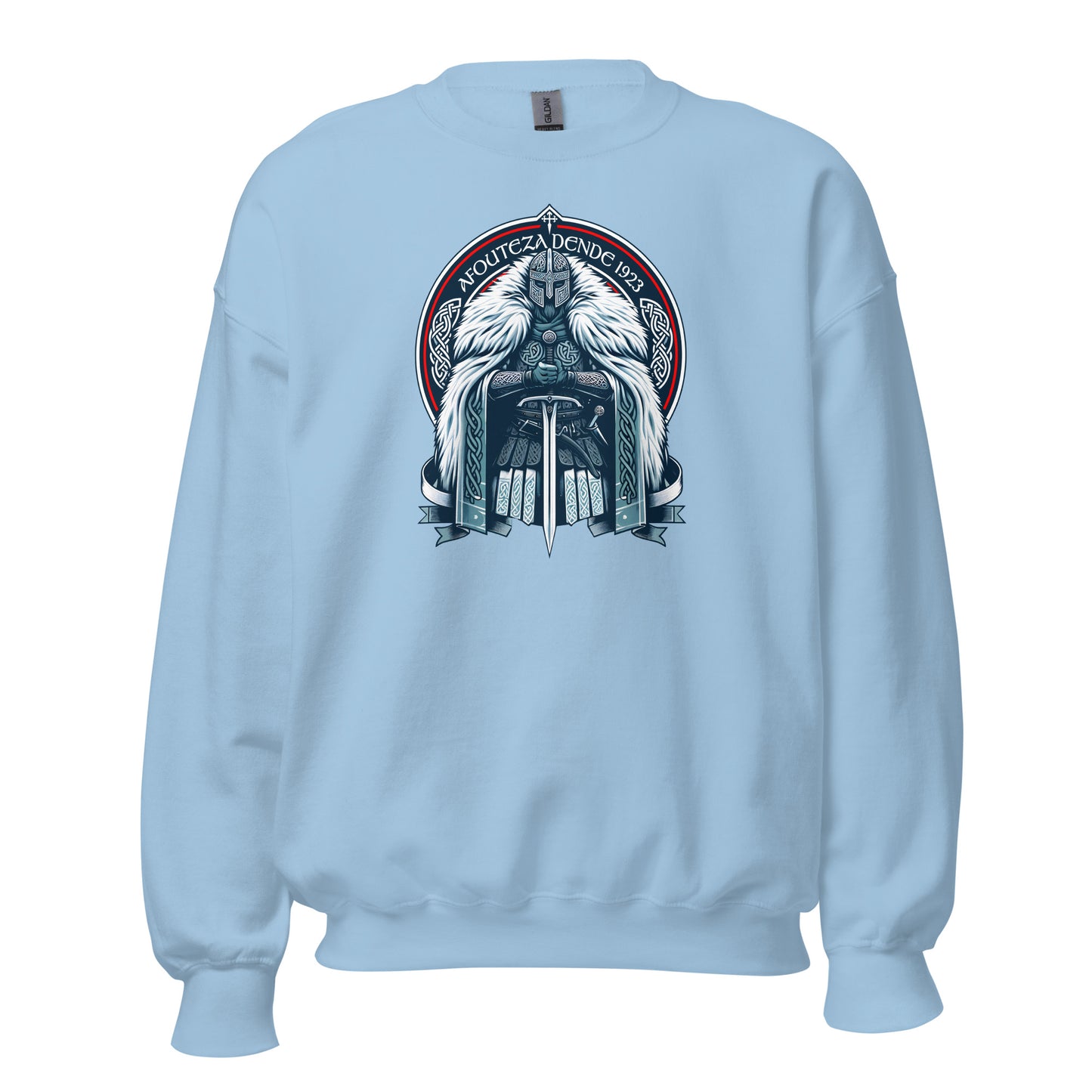 Sudadera azul Celta equipo fútbol Afouteza Dende 1923 con guerrero celta front