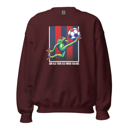 Sudadera granate Levante equipo fútbol Son el teus els meus colors con granota front