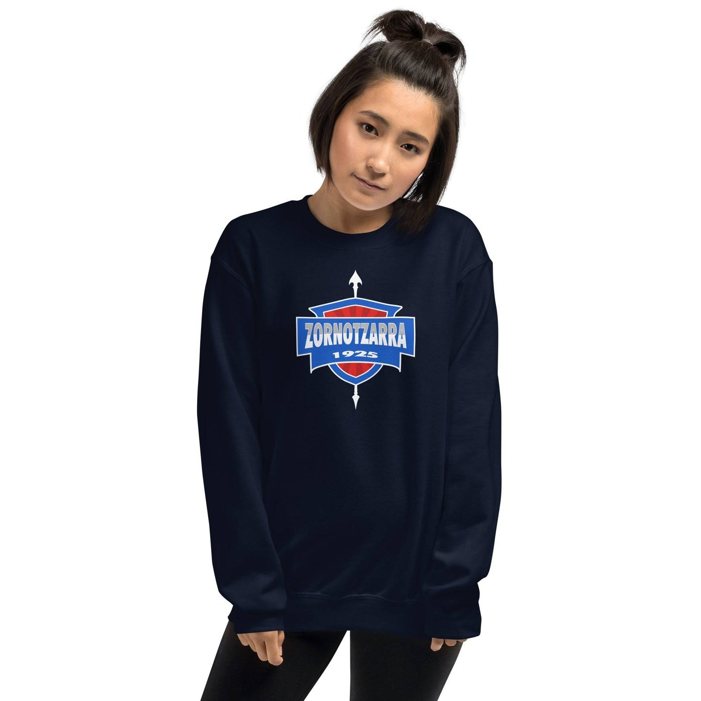 Sudadera navy Amorebita equipo fútbol Zornotzarra escudo front