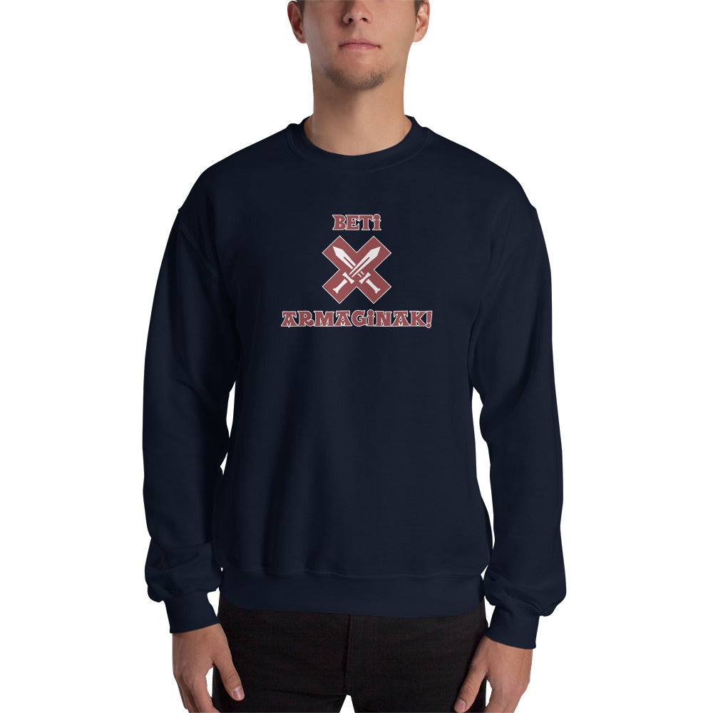 Sudadera navy Eibar equipo fútbol Beti Armaginak! armeros front