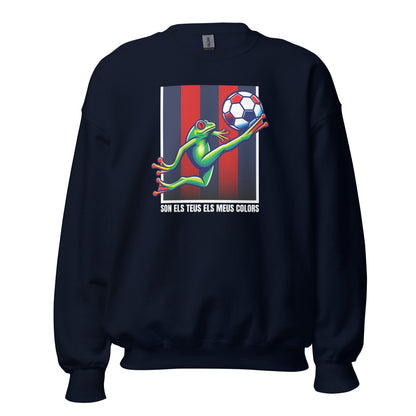 Sudadera navy Levante equipo fútbol Son el teus els meus colors con granota front