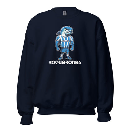 Sudadera Málaga navy equipo fútbol Boquerones con boquerón front