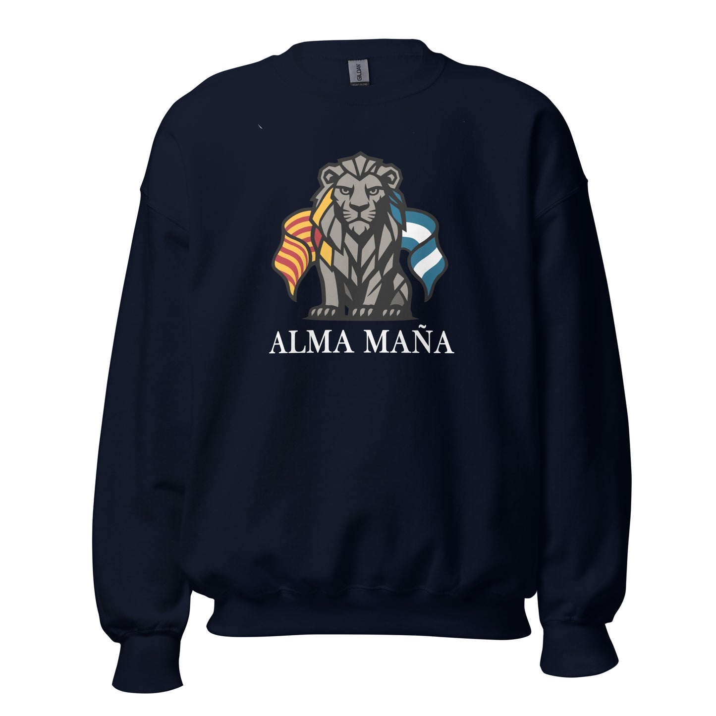 Sudadera Zaragoza navy equipo fútbol Alma Maña con imagen león front