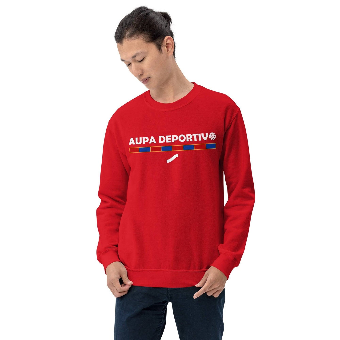 Sudadera roja Eldense equipo fútbol Aupa deportivo azulgrana front