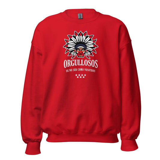 Sudadera roja Atlético Madrid equipo fútbol Orgullosos de no Ser Como Vosotros front