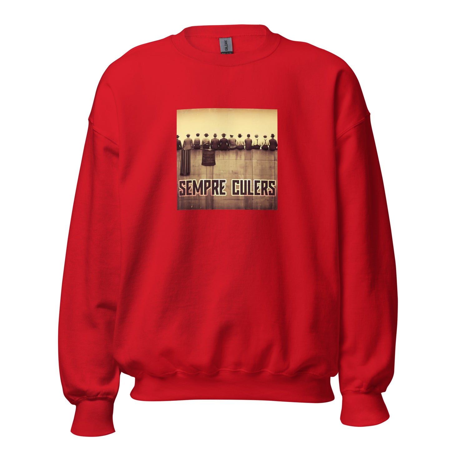 Sudadera Barcelona roja Sempre Culers Campo Les Corts front