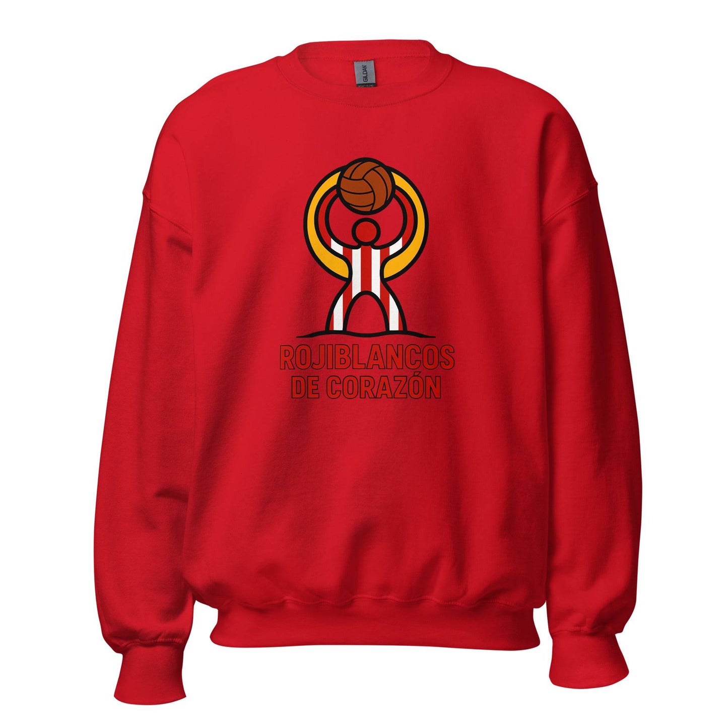 Sudadera Almería roja equipo fútbol Rojiblancos de Corazón front