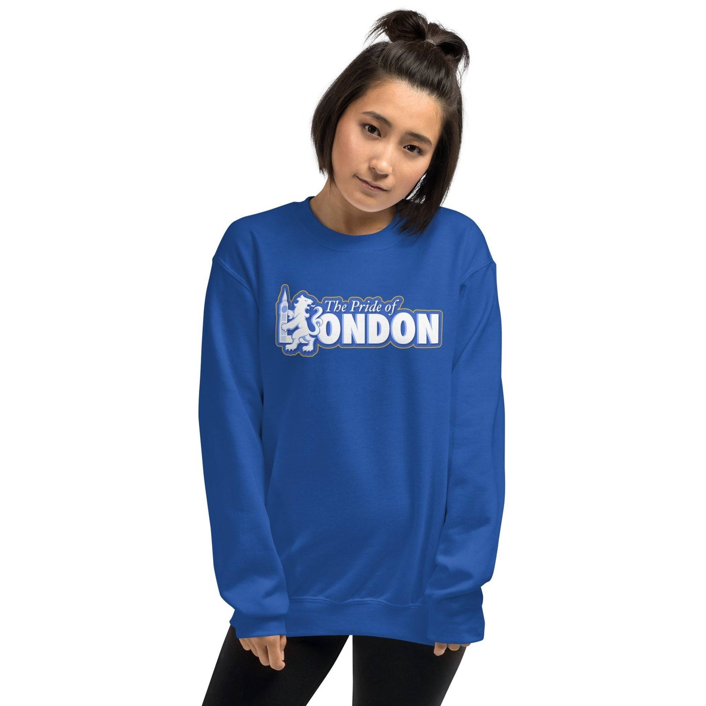 Sudadera azul Chelsea equipo fútbol The pride of London león front