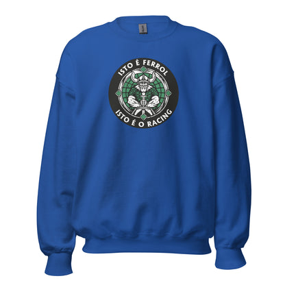 Sudadera azul Racing Ferrol equipo fútbol Isto é Racing Isto é Ferrol front