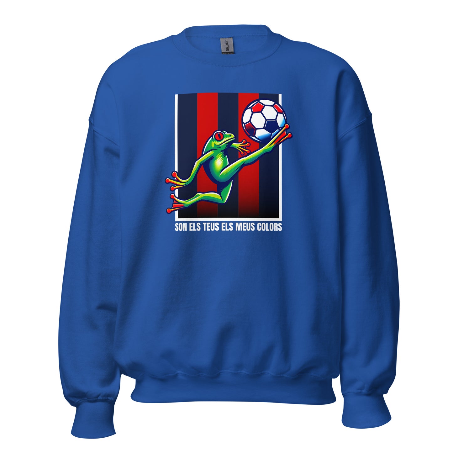 Sudadera azul Levante equipo fútbol Son el teus els meus colors con granota front