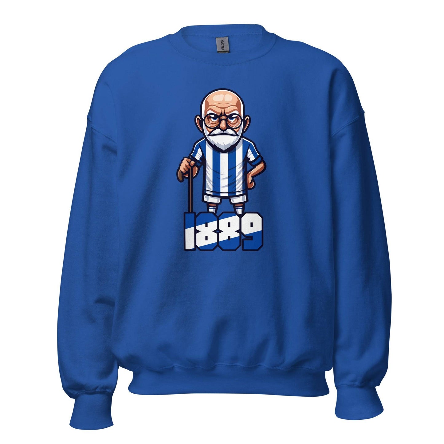 Sudadera Recreativo Huelva azul equipo fútbol imagen Anciano front