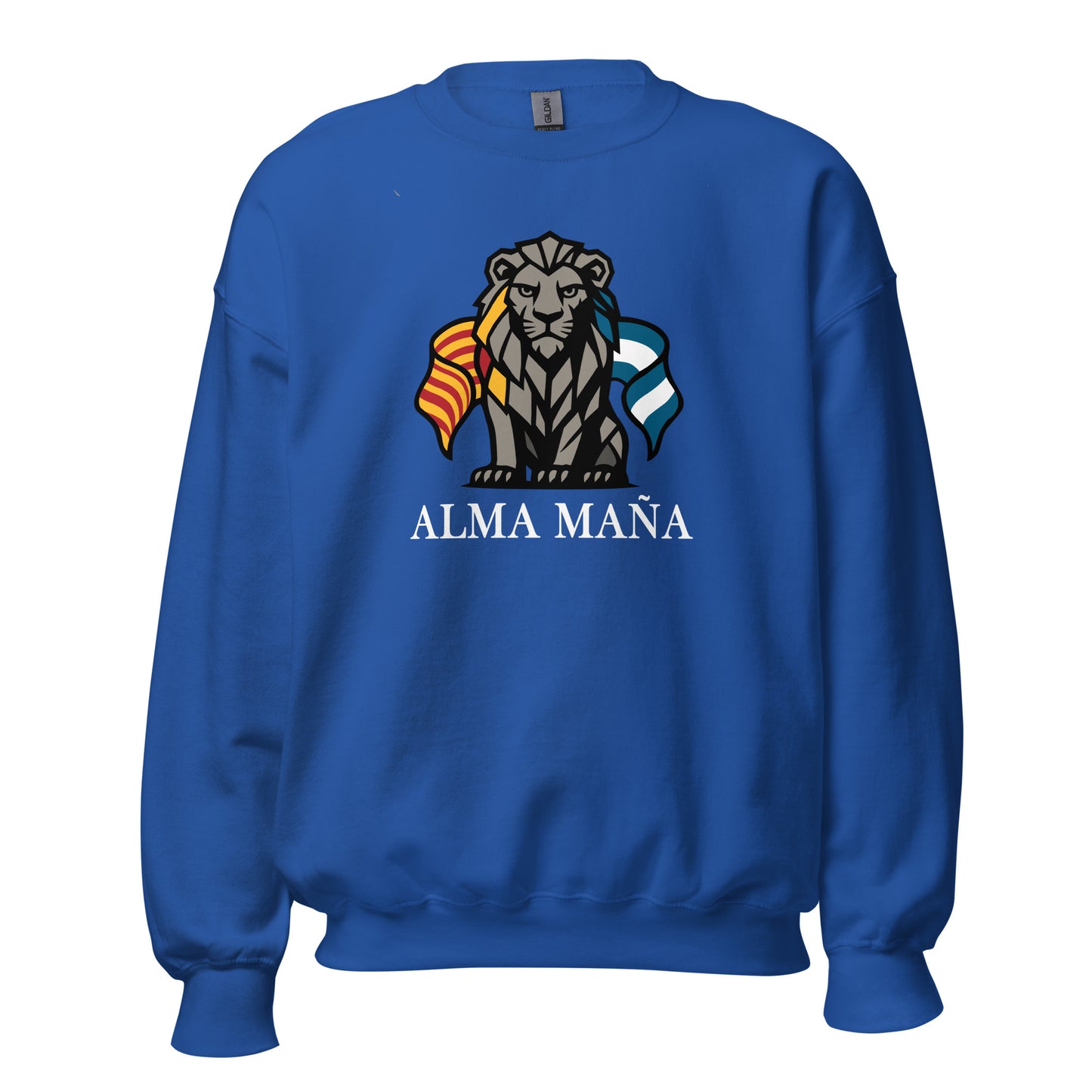 Sudadera Zaragoza azul equipo fútbol Alma Maña con imagen león front