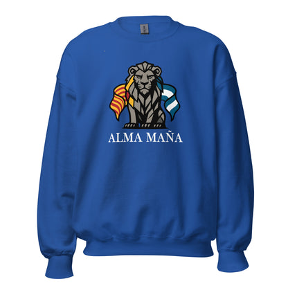 Sudadera Zaragoza azul equipo fútbol Alma Maña con imagen león front