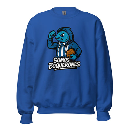 Sudadera Málaga azul equipo fútbol Somos Boquerones front