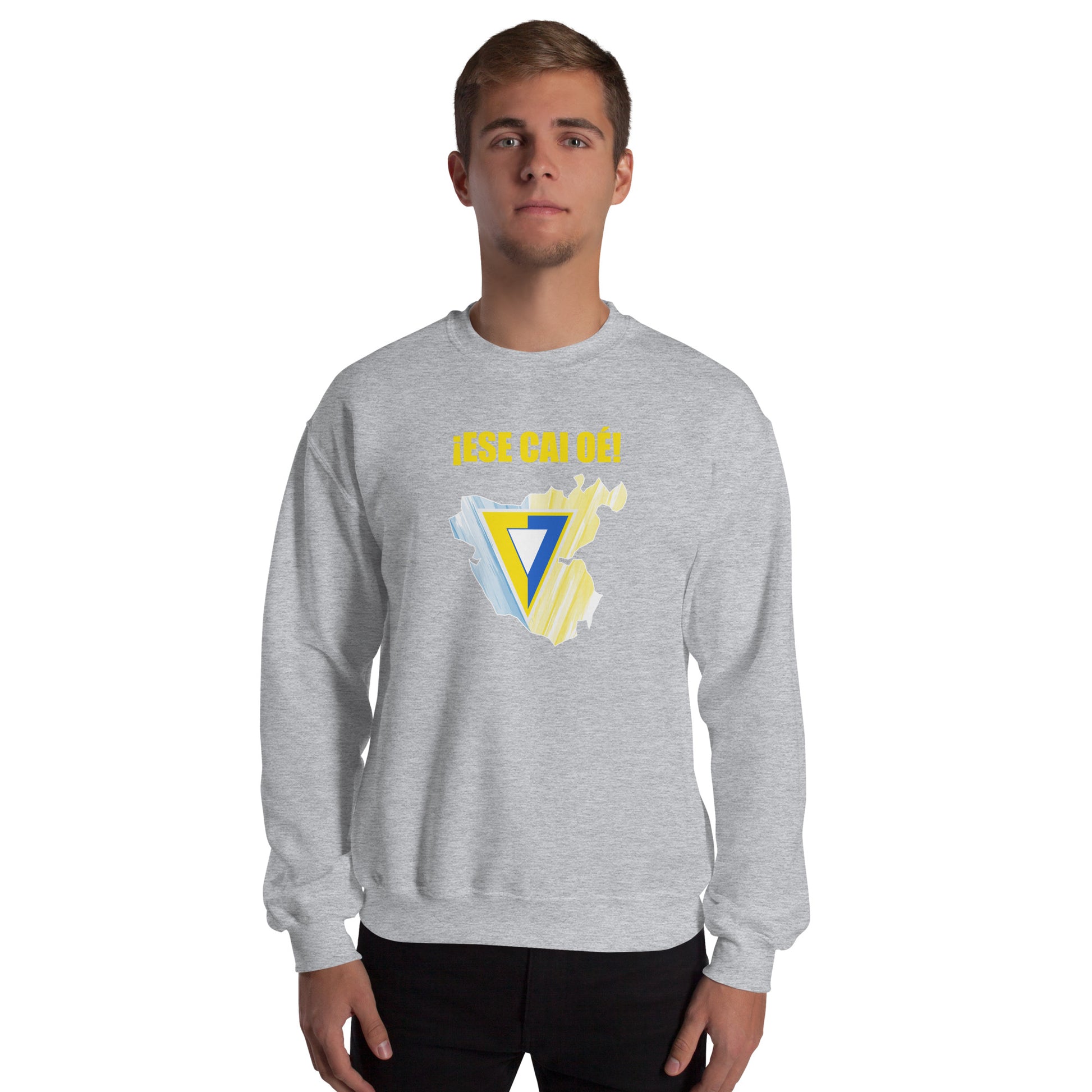 Sudadera gris Cádiz equipo fútbol Ese Cai Oé front perfil