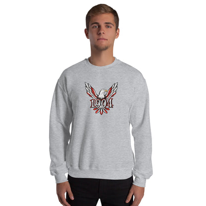 Sudadera gris Benfica equipo fútbol 1904 con imagen águila front