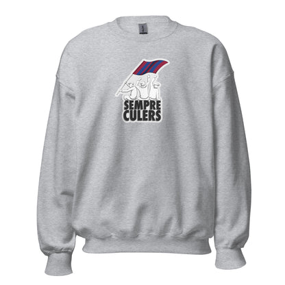 Sudadera gris FC Barcelona equipo fútbol Sempre Culers front