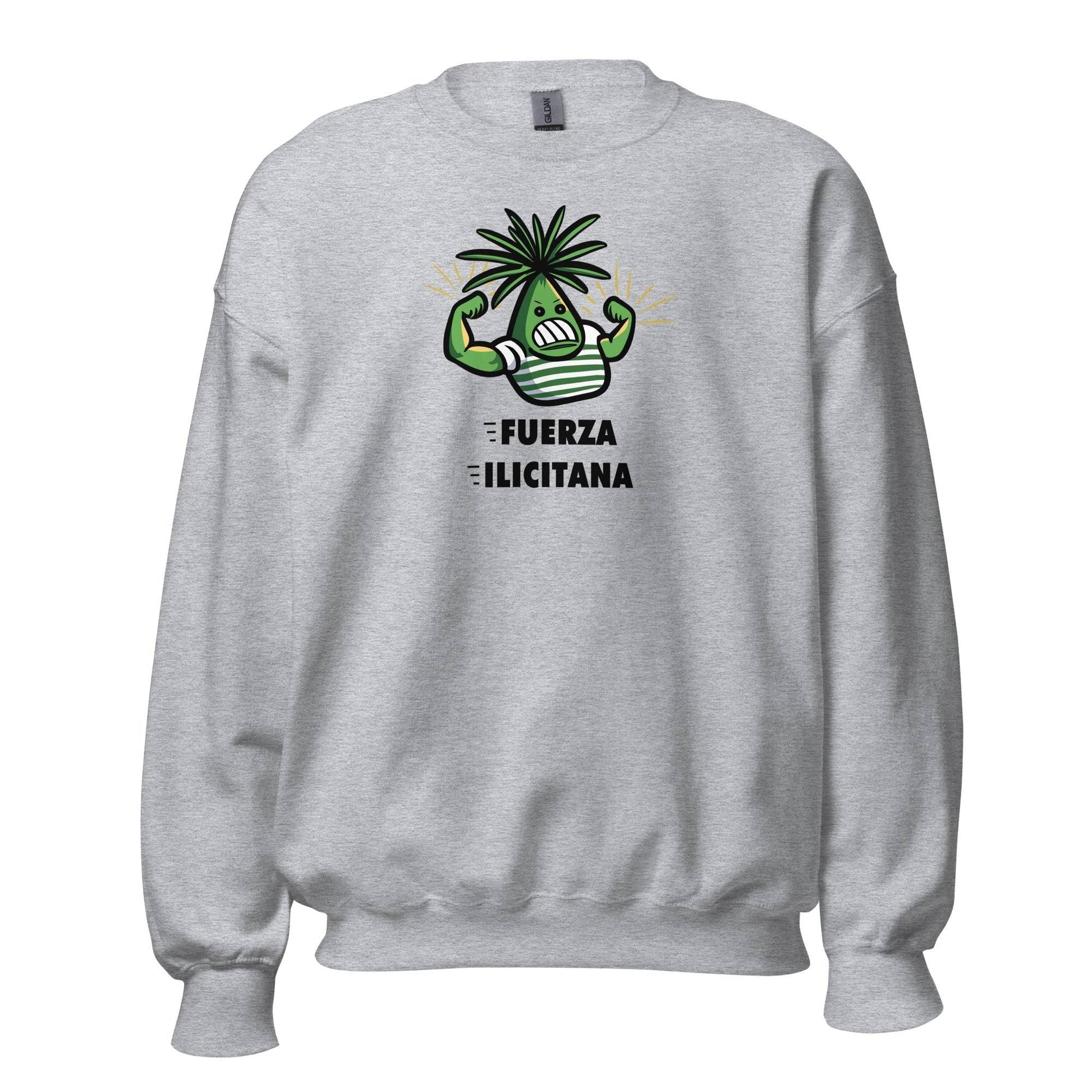 Sudadera gris Elche equipo fútbol Fuerza Ilicitana Palmera front