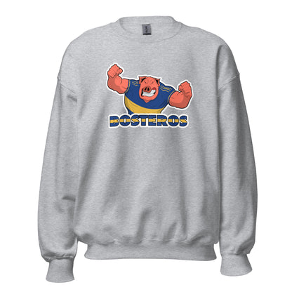 Sudadera Boca Junior gris claro equipo fútbol Bosteros con imagen cerdo front