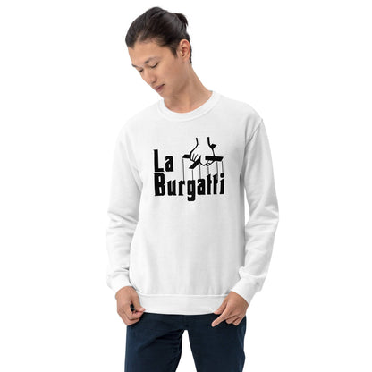 Sudadera blanca Burgos equipo fútbol La Burgatti il padrino front