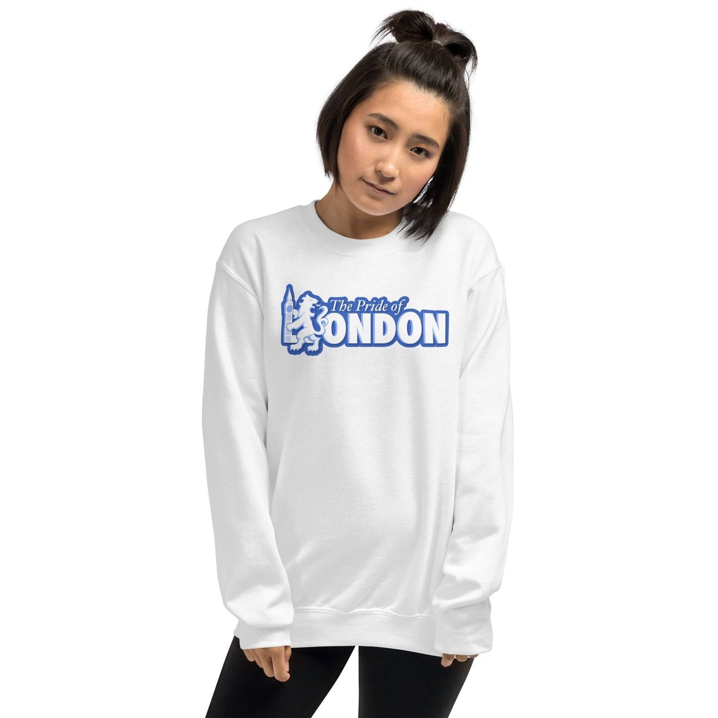 Sudadera blanca Chelsea equipo fútbol The pride of London león front