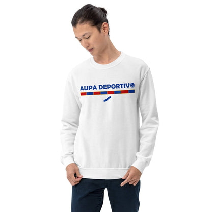 Sudadera blanca Eldense equipo fútbol Aupa deportivo azulgrana front