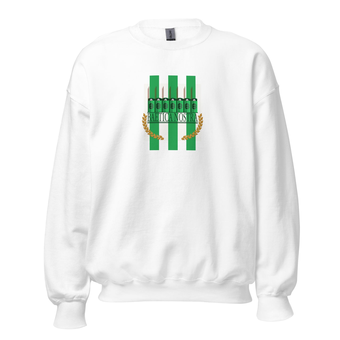 Sudadera blanca Betis equipo fútbol Baetica Nostra front