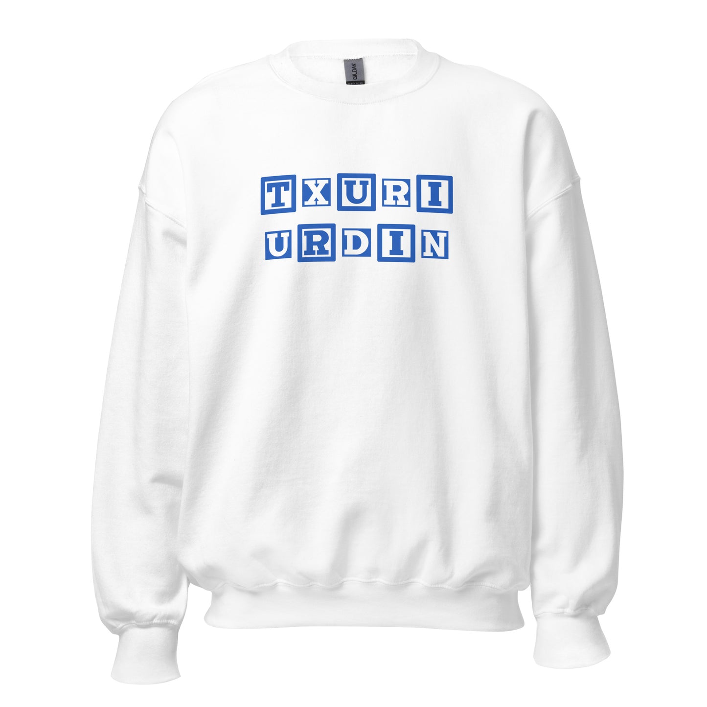 Sudadera blanca Real Sociedad equipo fútbol Txuri Urdin front