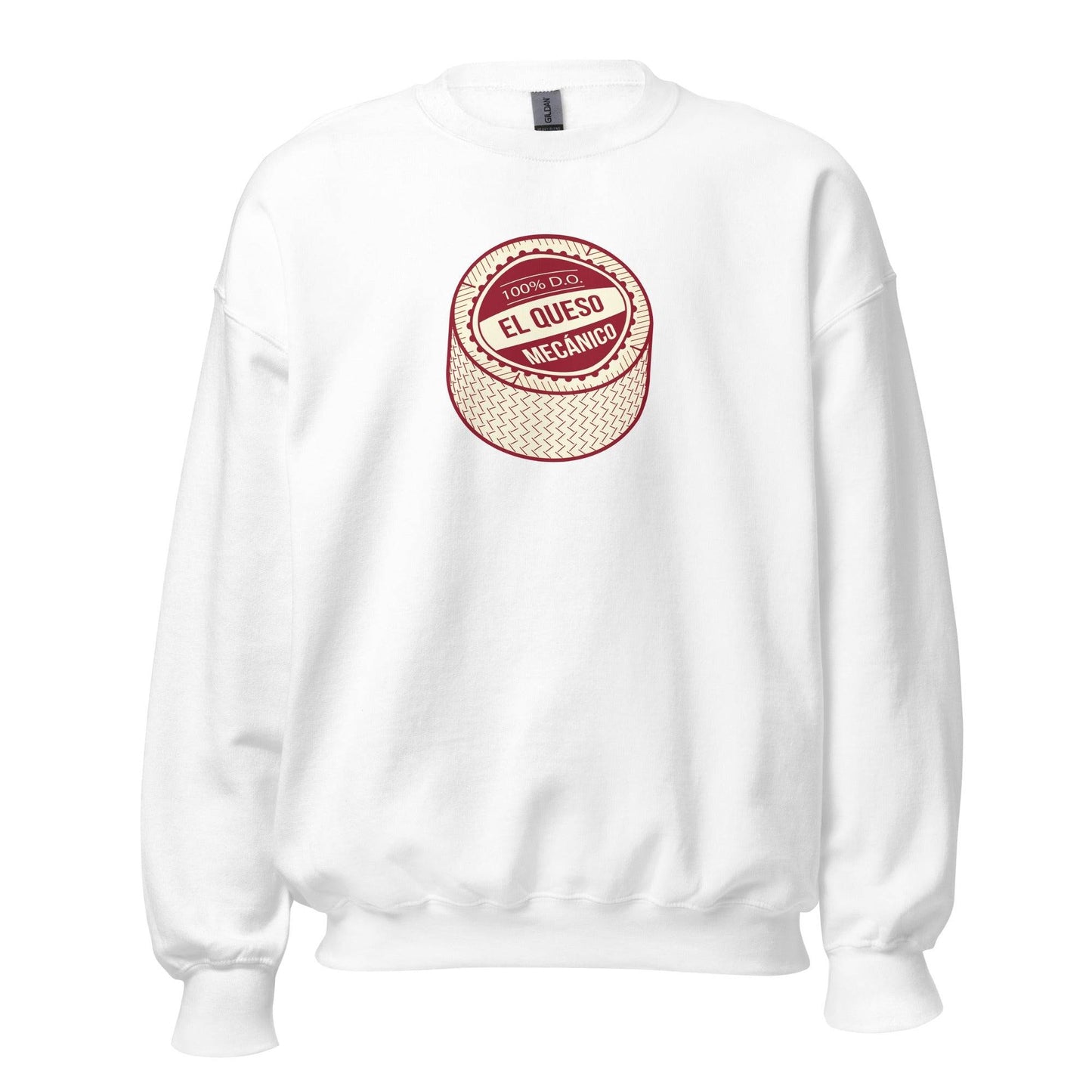 Sudadera blanca Albacete equipo fútbol El Queso Mecánico front