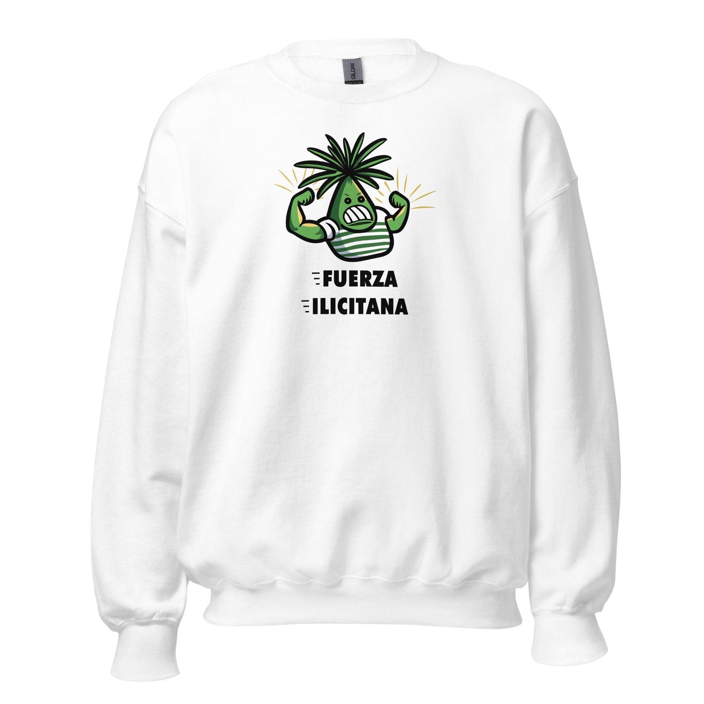 Sudadera blanca Elche equipo fútbol Fuerza Ilicitana Palmera front