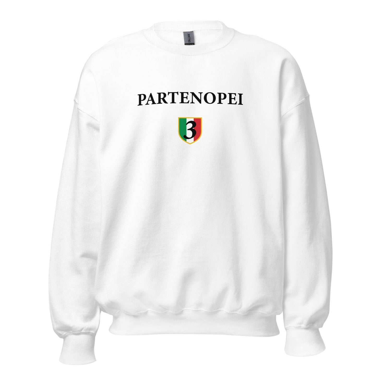 Sudadera blanca Napoli equipo fútbol Partenopei scudeto front