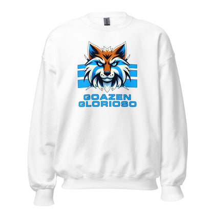 Sudadera blanca Deportivo Alavés equipo fútbol Goazen Glorioso con zorro front