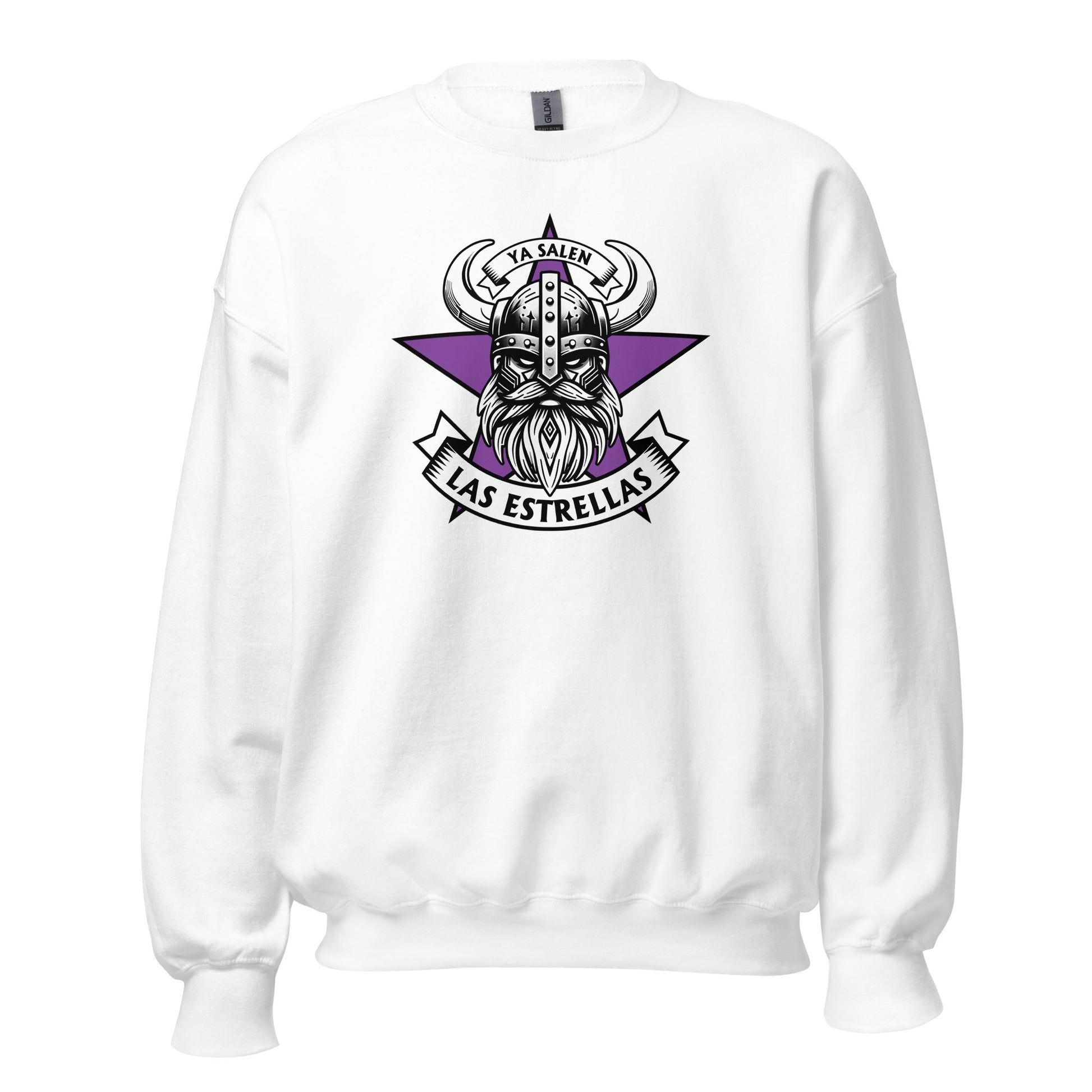 Sudadera blanca Madrid equipo fútbol Ya Salen las Estrellas con vikingo front