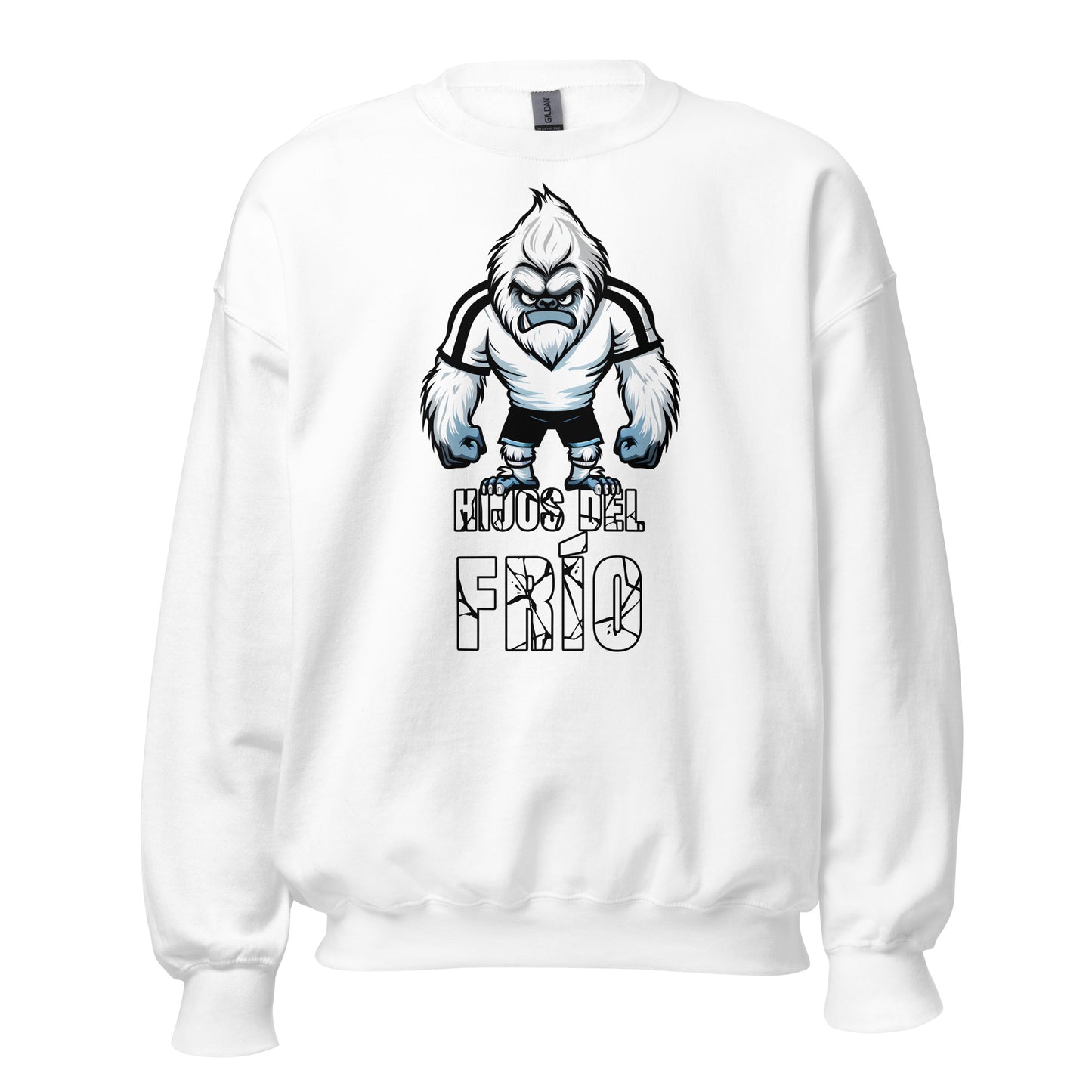 Sudadera blanca Burgos fútbol Yeti Hijos del Frío front