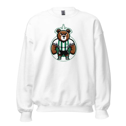 Sudadera Racing Santander blanca equipo fútbol oso cacho front