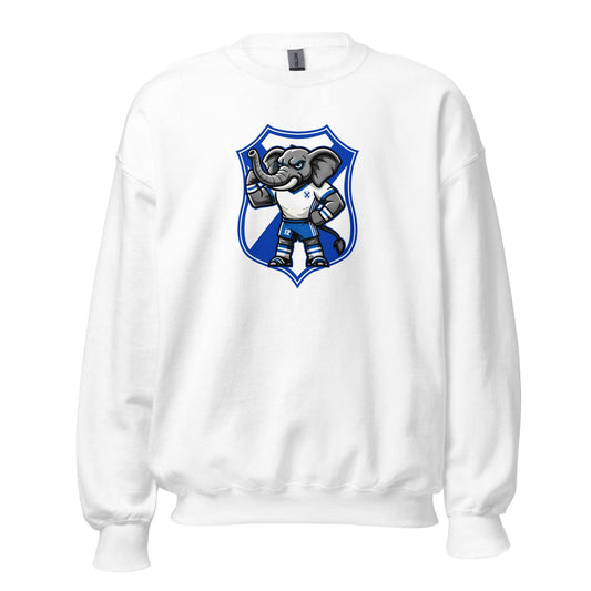 Sudadera Tenerife blanca Elio elefante con escudo front