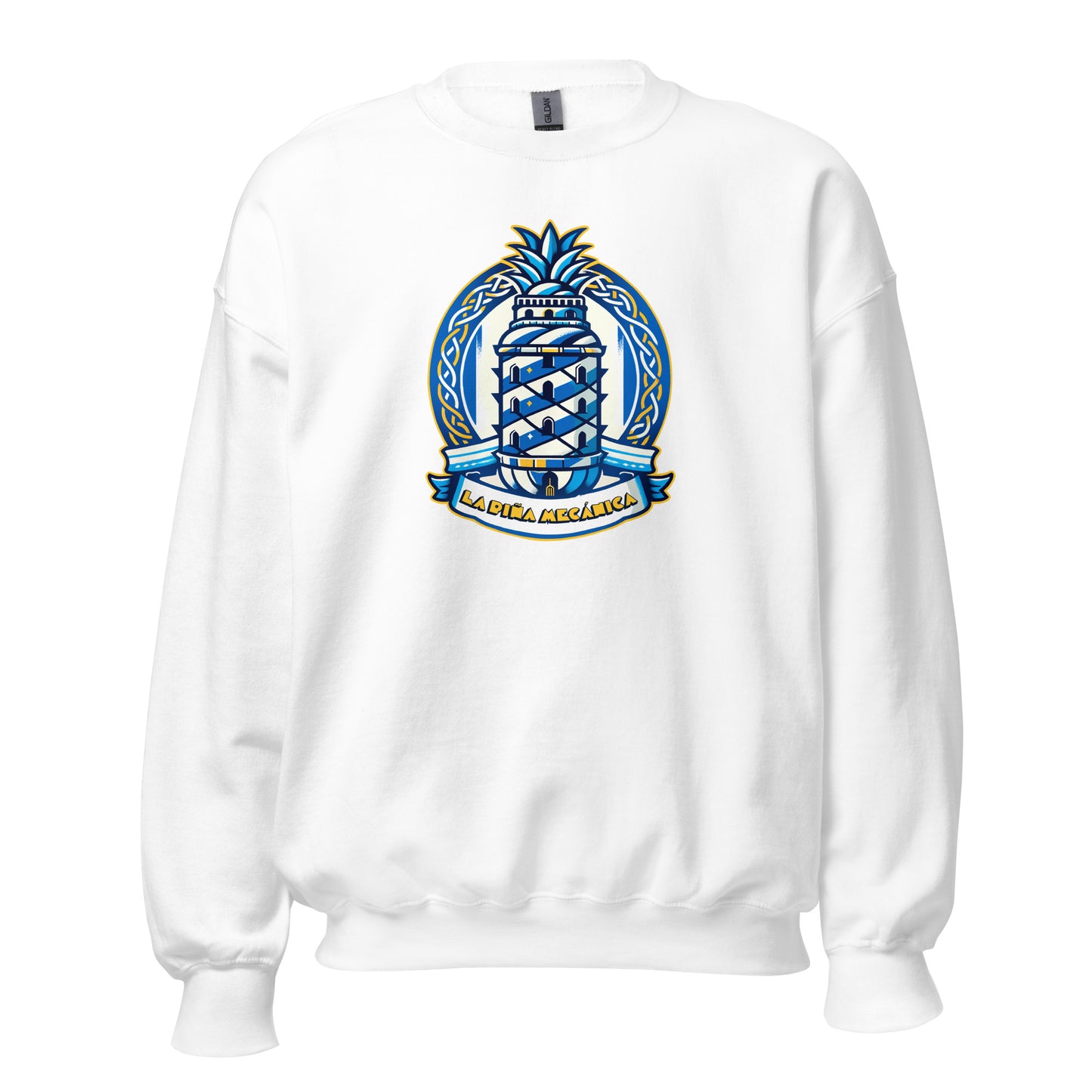 Sudadera Deportivo Coruña blanca equipo fútbol Piña Mecánica front