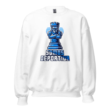 Sudadera Ponferradina blanca equipo fútbol Somos Deportiva front