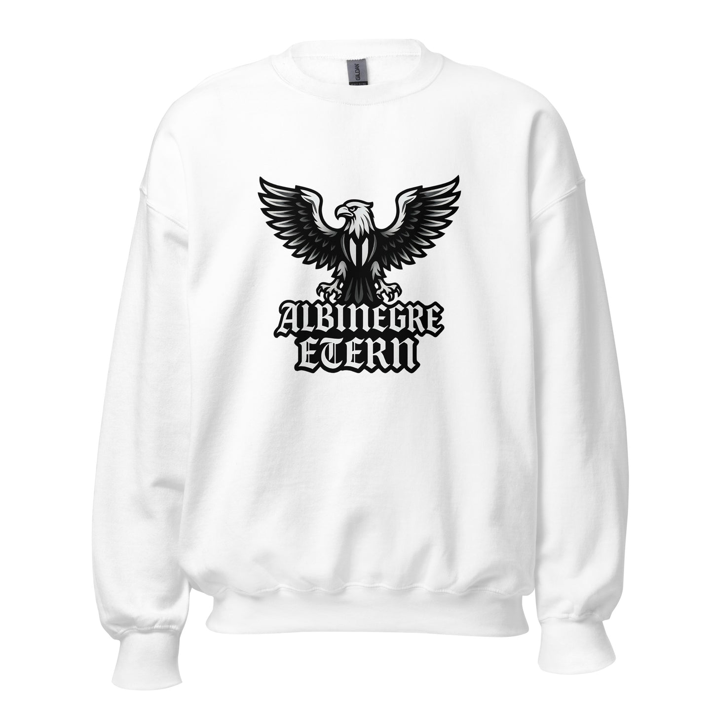 Sudadera Castellón blanca equipo fútbol Albinegre Etern con imagen áliga front