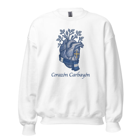 Sudadera Oviedo blanca equipo fútbol Corazón Carbayón con imagen corazón front