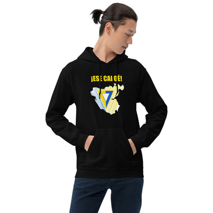 Sudadera capucha negra Cádiz equipo fútbol Ese Cai Oé front