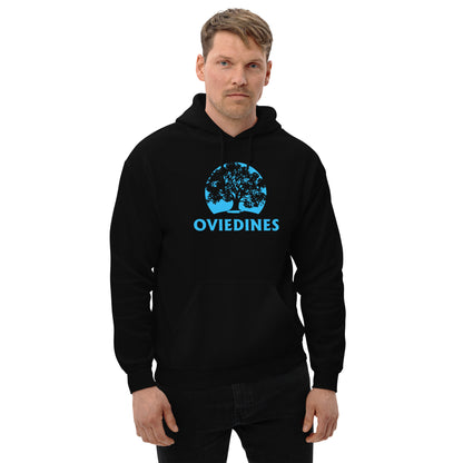 Sudadera capucha negra Real Oviedo equipo fútbol Oviedines front