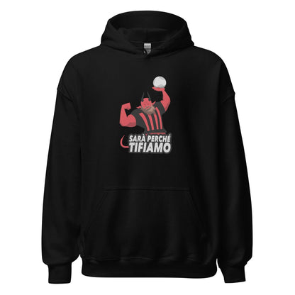 Sudadera capucha negra Milano equipo fútbol Sarà perché tifiamo front