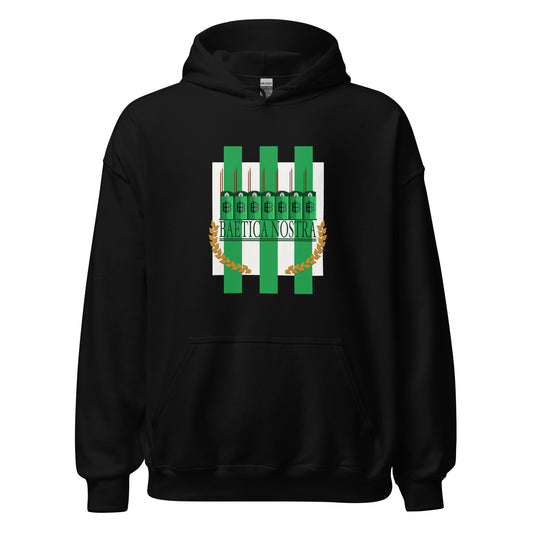 Sudadera capucha negra Betis equipo fútbol Baetica Nostra front