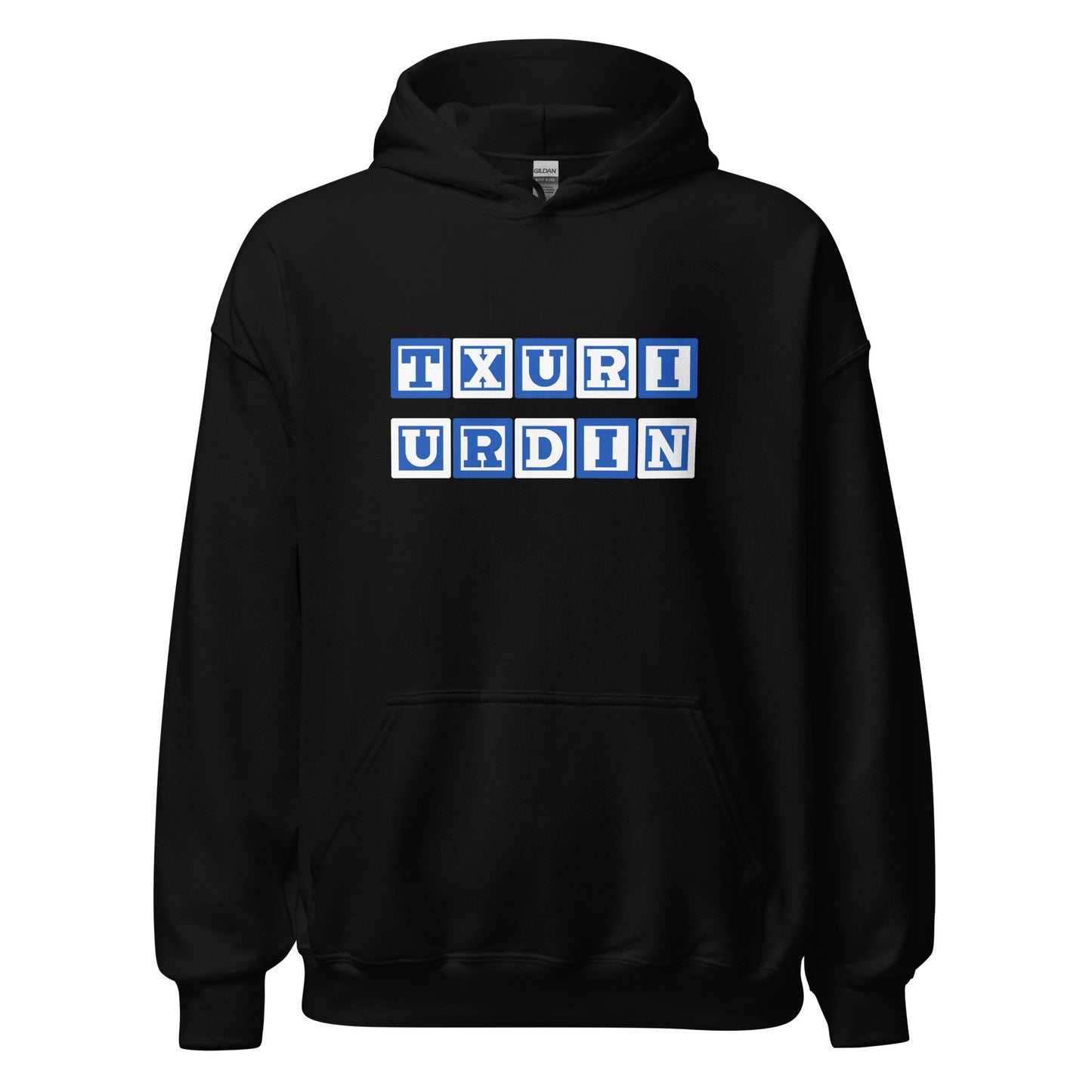 Sudadera capucha negra Real Sociedad equipo fútbol Txuri Urdin front