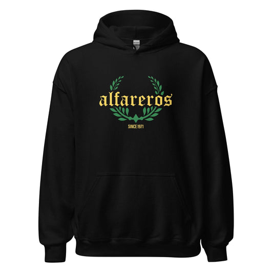 Sudadera capucha negra Alcorcón equipo fútbol Alfareros front