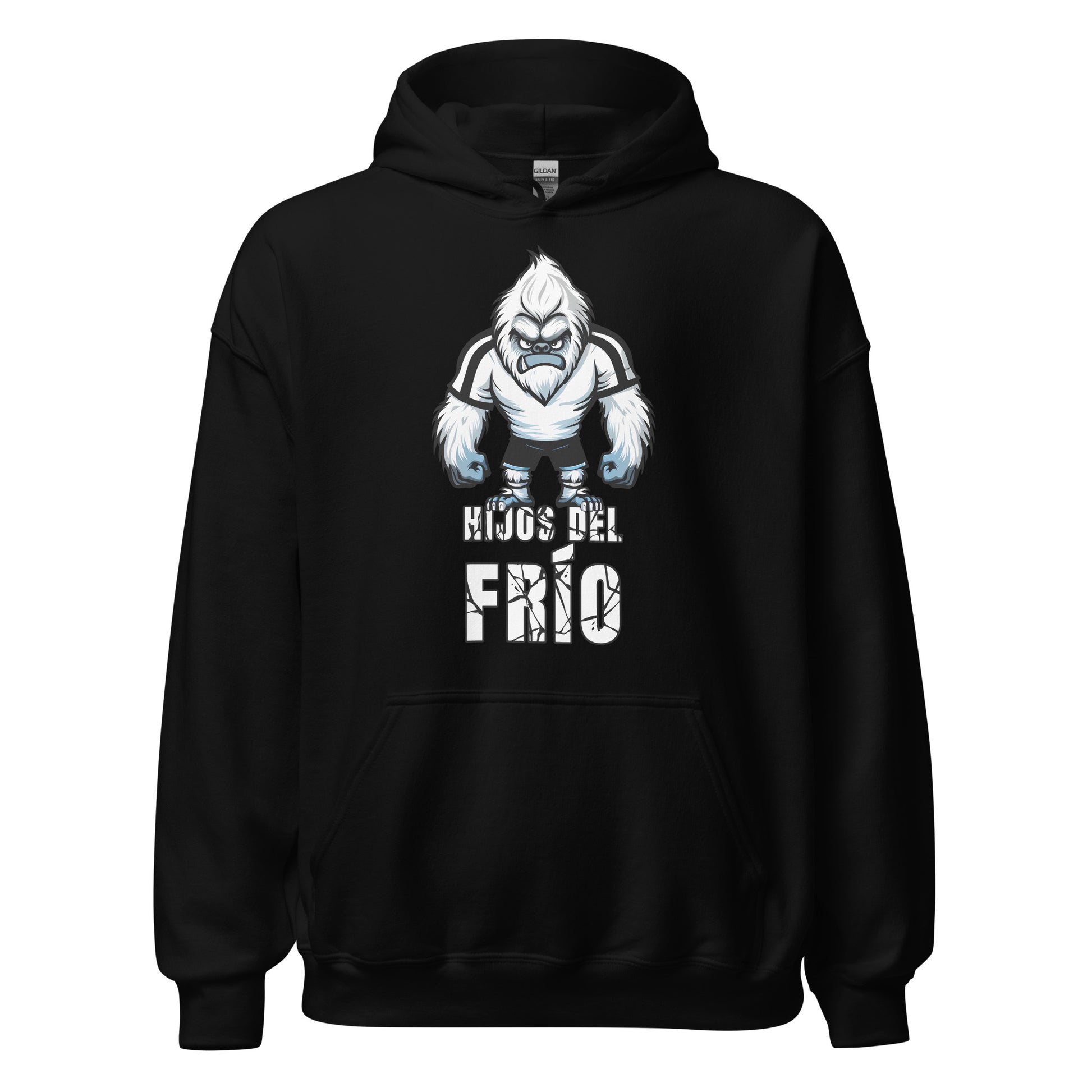 Hoodie negro Burgos fútbol Yeti Hijos del Frío front