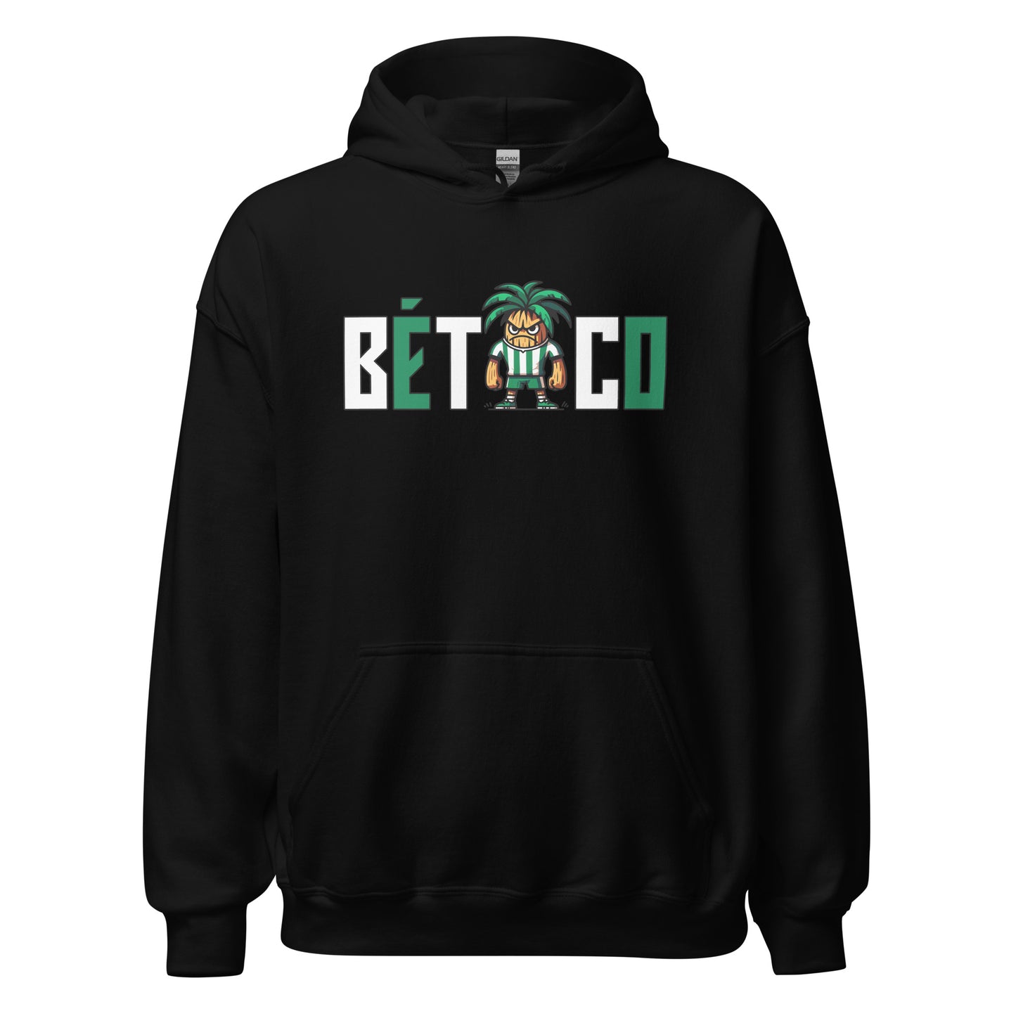 Hoodie Betis negro equipo fútbol Bético front