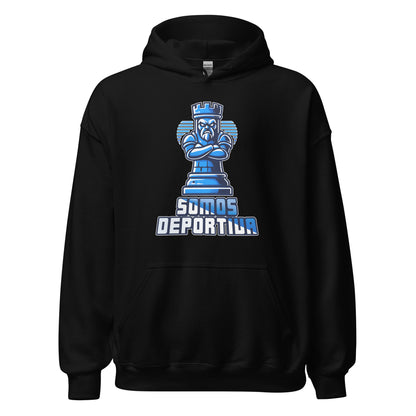 Sudadera capucha Ponferradina negra equipo fútbol Somos Deportiva front