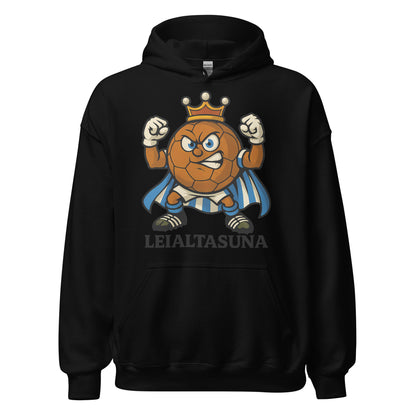 Hoodie Real Sociedad negro equipo fútbol Leialtasuna con imagen Txurdín front
